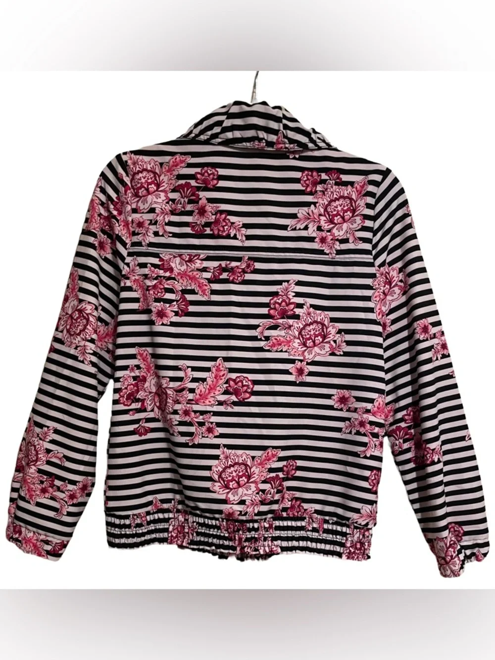 Zenergy By Chico's women's rain jacket Floral with stripes - Picture 2 of 4